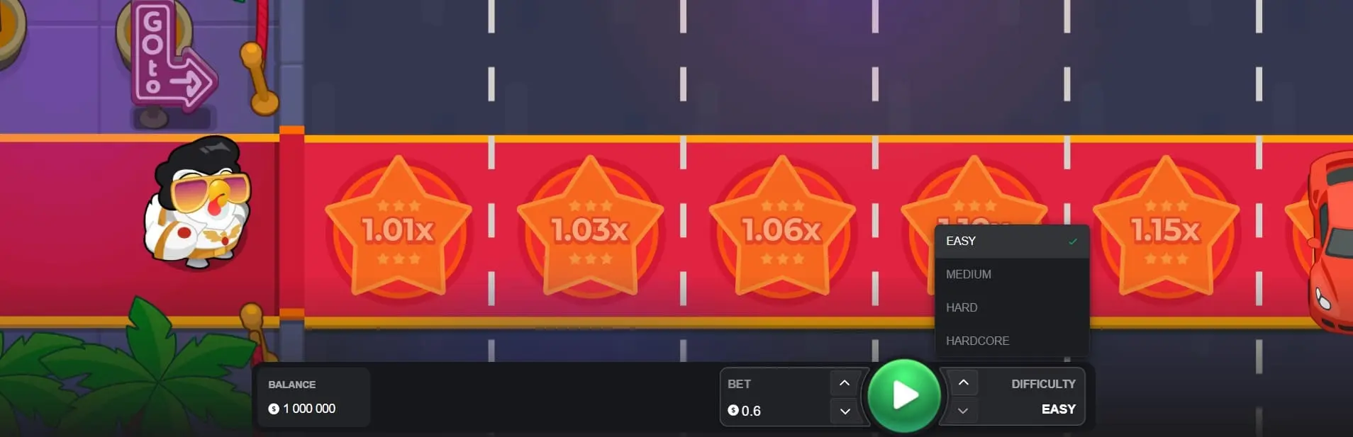 Niveles de Chicken Road Vegas.